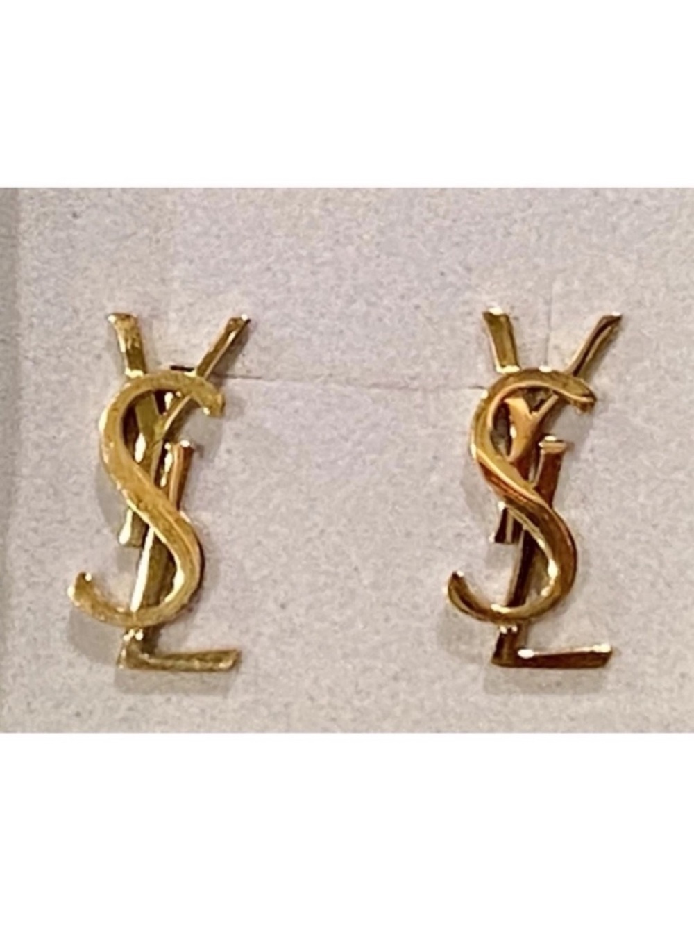 Fashion Jewelry 14K Gold Plated Interlocking Logo Stud Earrings - Women Jewelry - Picture 4 of 5